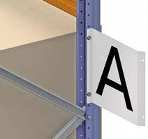 Accessories for identifying racks Aisle signs Rectangular metal sheets place at the ends of racks to