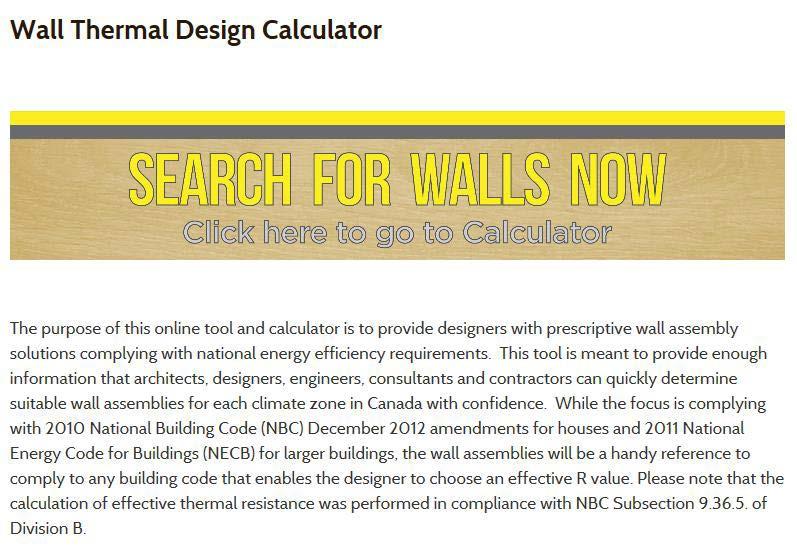 A wall effective thermal resistance design calculator