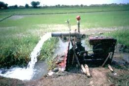 amount of irrigation Water re-use by pumps: 18% farmers 23%