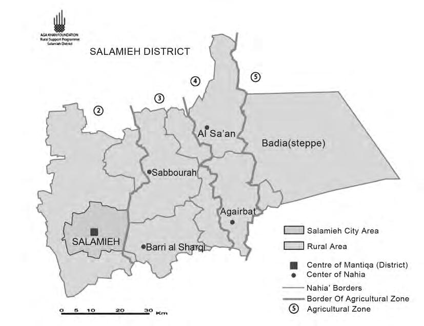 331 Figure 1. Salamieh district in relation to the administrative and agricultural zones of Syria. hectares in 2007.