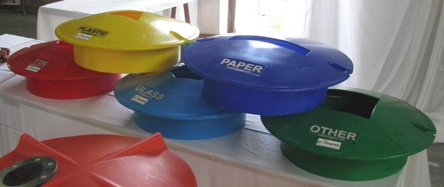 7.3 EcoLids (with or without base bins) EcoLids turn various standard bins into colourful recycling bins: so if your bin has a diameter between 40cm and 53cm wide, then an EcoLid would fit your