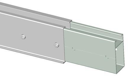3.2 Install the T Rail 3.2.1 Mark the locations for Rail on Tri-groove beam according to Planning layout.(the dimensions shown on the right is based on an example of panel size) 3.2.2 Before installing the T rails to the Tri-groove beam, make sure the rail is long enough, otherwise connect the T rails using T rail splice.