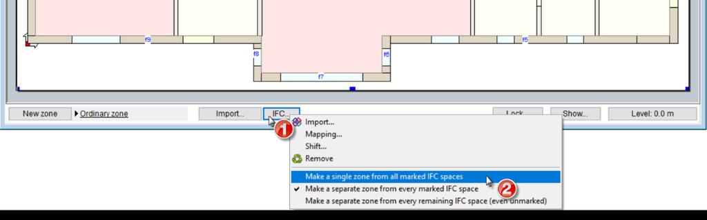 Note: You can mark multiple zones by clicking on those one after the other, or by pressing the left mouse button and dragging the marker over all zones to be marked.