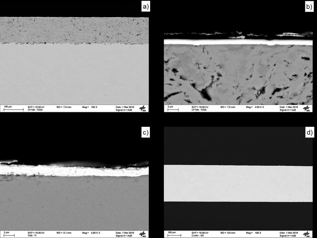 SEM before electrochemical measurements The SEM pictures of figure S1 show the Nb/Ti/ss, Nb/Ti and Nb/ss samples.