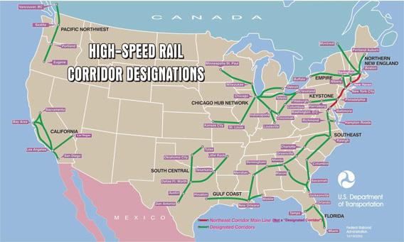 New Jersey Rail System segments. High-speed rail services require tracks that are separate from the slower freight operations to prevent interference between trains and for safety.