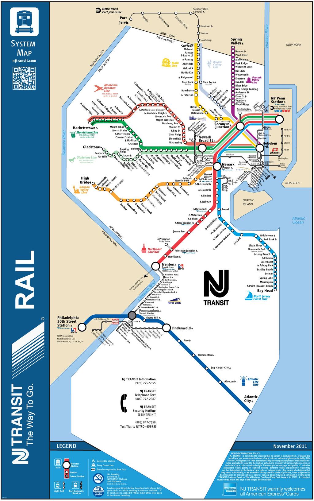 Figure 1-12 New Jersey Transit Rail System