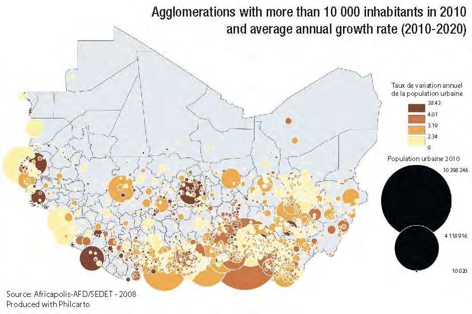 Key drivers of West African urban food demand Rapid urbanization (3.