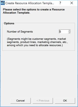 Not using the interactive assistant If you choose not to use the interactive assistant, the following dialog box will appear, requesting you to specify the number of segments and the