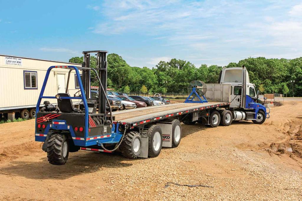 Flat Bed Delivery Service With Forklift Delivery aboard Werner Electric flat beds allows for self-unloading of large equipment, pipe, and wire with our