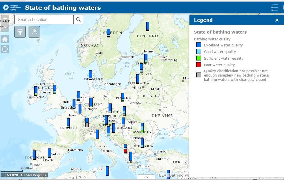 WISE Bathing Water interactive map viewer ttp://www.eea.