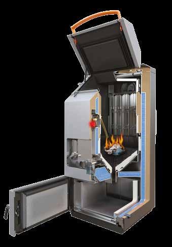 primary air secondary air pre-drying air hot water cold water Stoking - after stoking fuel to whole volume of the stoking chamber the combustion time is up to 8 hours depends on