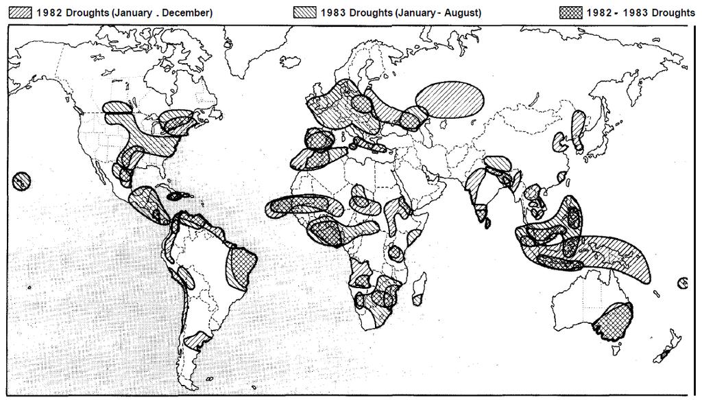 The occurrence of drought, January, 1982 to