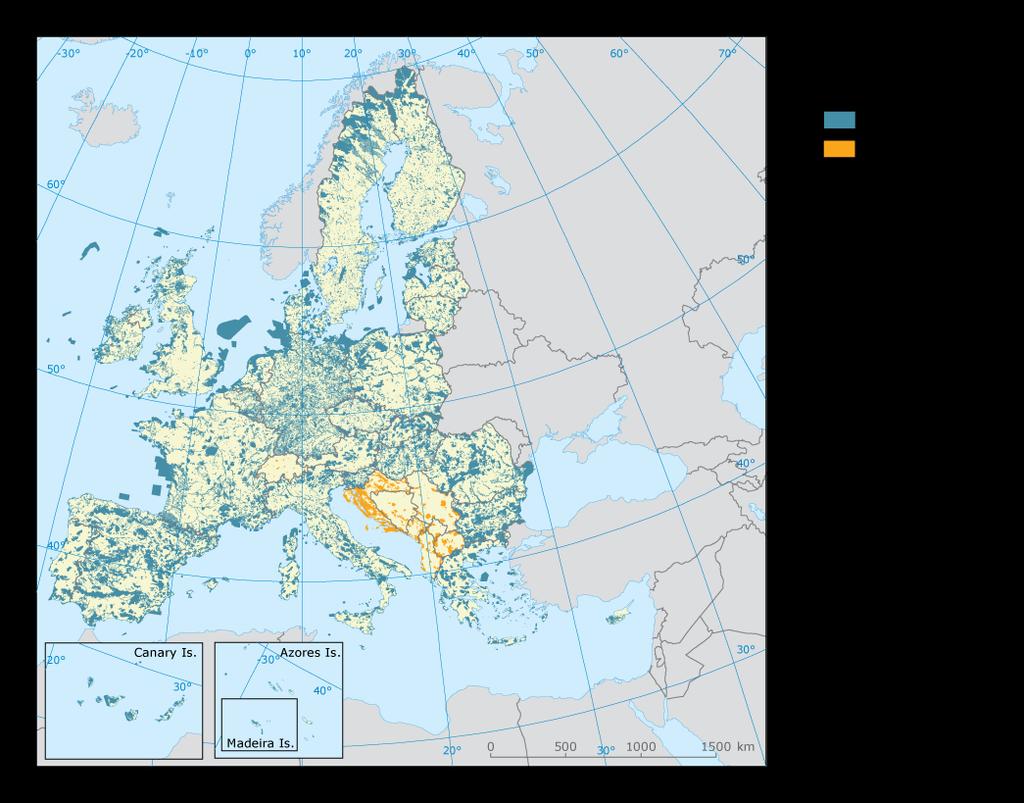 sites 986 000 km² 18 % EU land