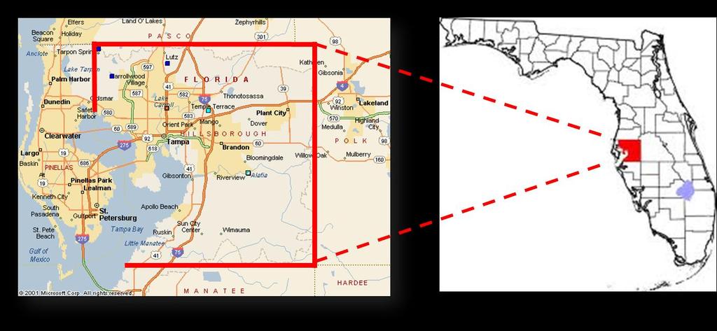Hillsborough County, Florida 158 miles of coastline 4 th Largest Population in Florida (1.