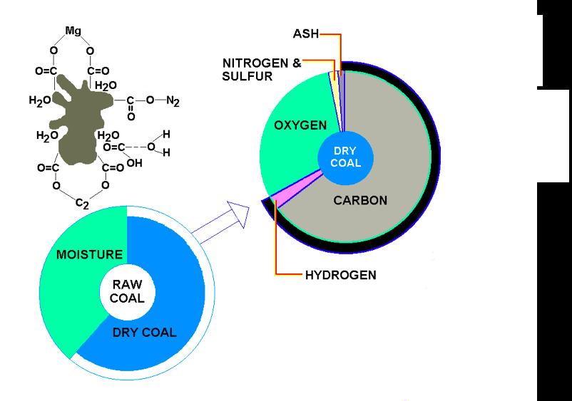 Composition of Coal Amounts of inert materials and