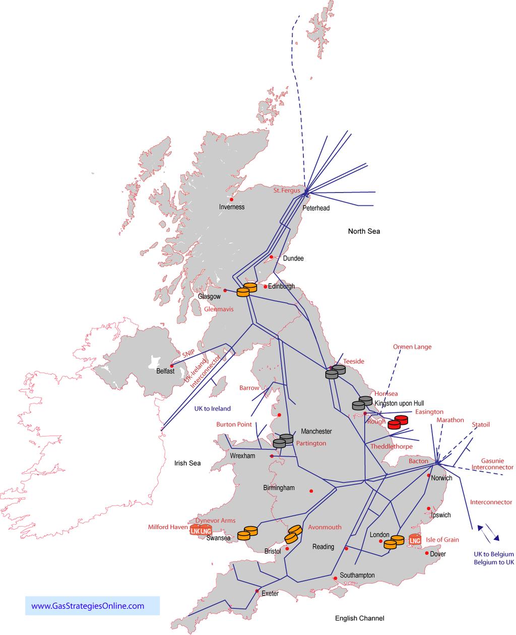 UK Gas Network Entry Points Northern N.