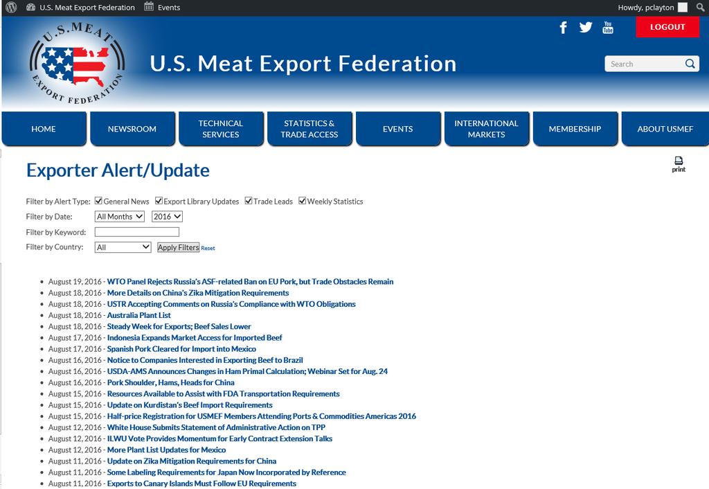 USMEF Exporter Updates/Alerts http://www.