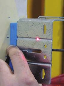 For example, on the left, the self levelling point laser is positioned so the top of the dot on the