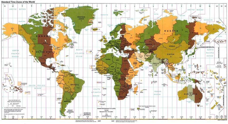 24 Time Zones Worldwide