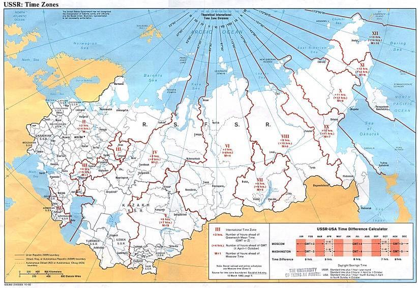 Former Soviet Union Time Zones