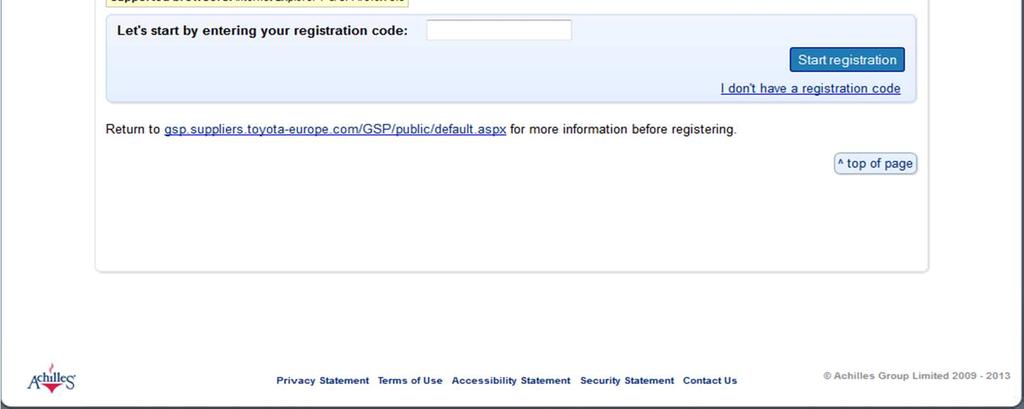 3.1) Registration start page 2012 Achilles