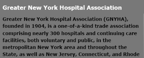 GNYHA is proud of the productive relationship we have developed with the OMIG, and we appreciate the OMIG's accessibility and interest in hospitals' concerns.