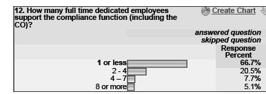 How many full time dedicated employees support the compliance function (including the CO)?