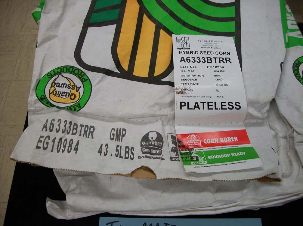 CORN SEED BAG LABEL 22. The seed protectant (seed treatment) on this hybrid corn seed contains: A. one fungicide B. one insecticide C.
