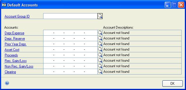Setting up company records Use the Fixed Assets Company Setup window to create user-defined fields, enter information if your system integrates with Payables Management or Purchase Order Processing,