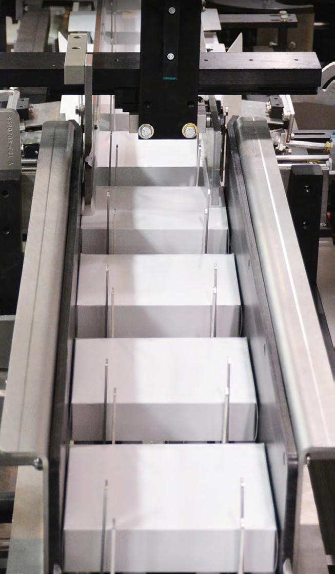 Compact footprint and simplified installation Removable carton forming guide ensures consistent