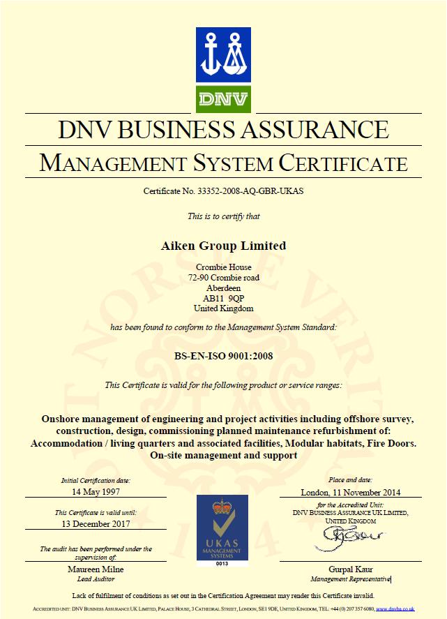 Quality Management System Aiken Group is