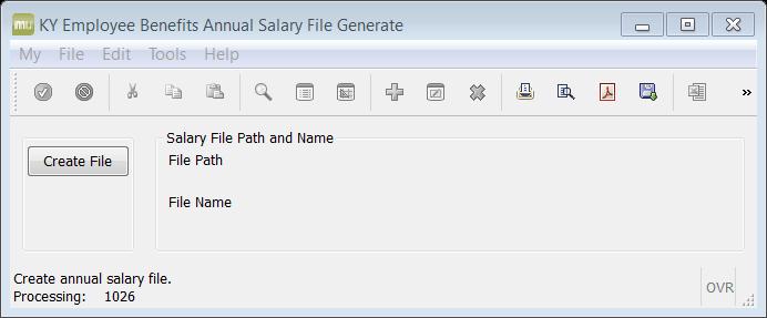 Creating the Annual KGLI Salary File After the salaries have been calculated, posted and any manual changes have been completed, the file can be generated.