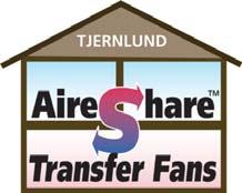 The AireShare transfers air through the wall cavity created between two wall studs.