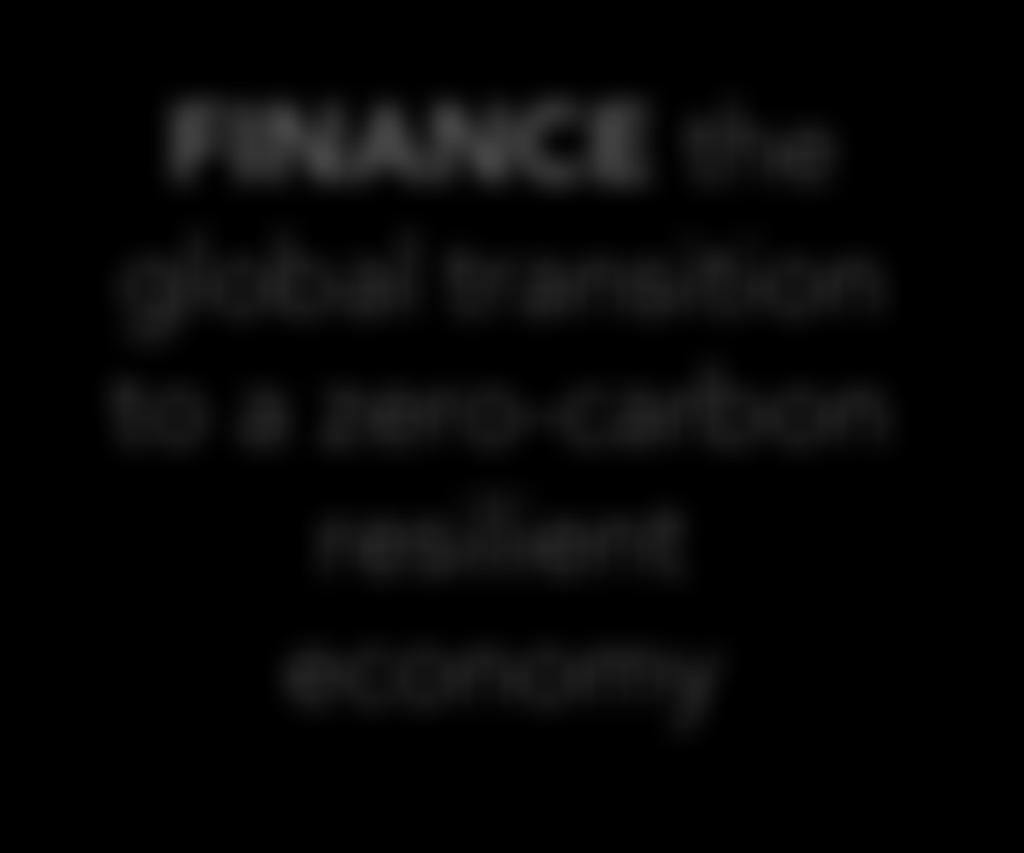 FINANCE the global transition to a zero-carbon resilient