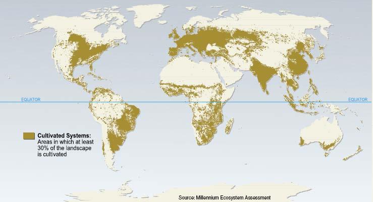 Agriculture s Global Footprint 33% of Earth s