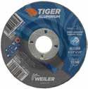 1% Fe, S, Cl 58202 TIGER ALUMINUM GRINDING WHEELS* / Silicon Carbide & Aluminum Oxide / Non-Loading Tiger Aluminum wheels are specifically designed for high performance grinding and extended wheel