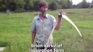 How to incorporate your cover crop...small scale Option 1: Use a hand scythe to cut the crop.