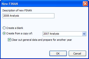 CREATING A NEW FINAN INPUT INSTRUCTIONS FOR FINAN In all areas where you wish to detail, use the Details button or double click in the entry box to do so. Many times it is helpful.