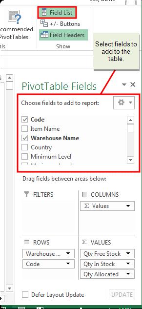 New Features Guide Add or remove a field Use the field section to pick the fields you want to show or hide in your table.