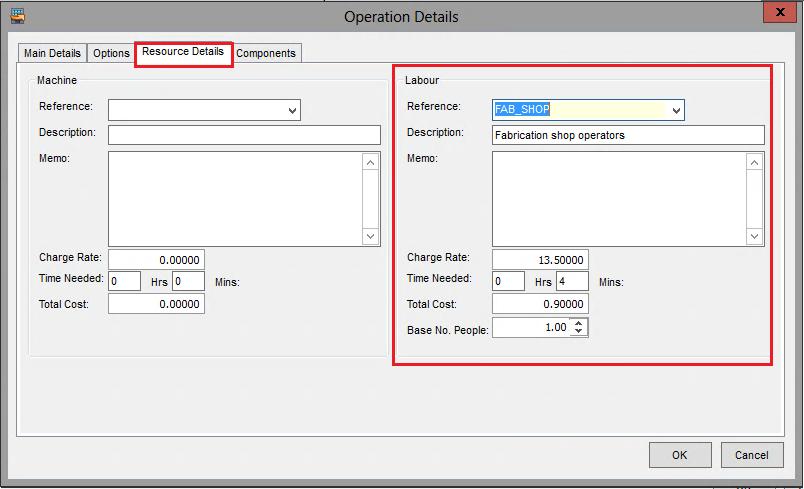 Machine To include machine setup costs in conversion, clear the Include in