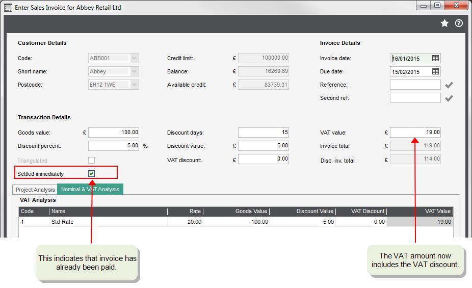 A new Settled Immediately check box is added to the Sales and Purchase invoice screens.