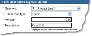 For example: Enter the transaction details Field Transaction date Segment Transaction type Amount Description Notes Corporate Online will use the same date as the from transaction.