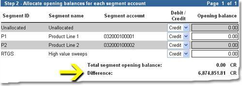 Corporate Online displays the Manage segment setup Assign users to segment screen. For example: 4.