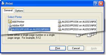 Your computer pops up a Print dialog. For example: 3. Make the appropriate printer selections and adjustments, then click the Print button. Your computer should now print the previewed information. 4.