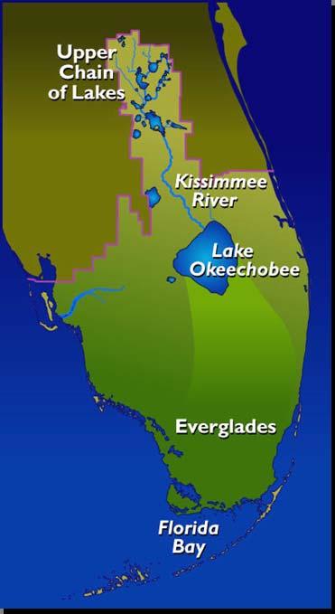 The Upper Kissimmee Chain of Lakes form the