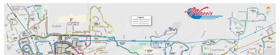 In the Alameda County portion of the Tri Valley, LAVTA is the primary public transit provider, serving Dublin, Pleasanton, and Livermore, as illustrated in
