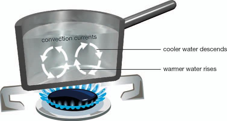 QUESTION 5 31 Explain the three ways in which heat energy is being transferred in the example of a pot placed on a stove to boil water.