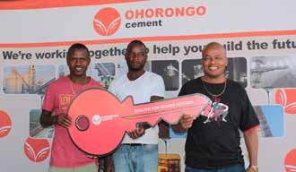 OHORONGO CEMENT AVAILS N$9 MILLION FOR EMPLOYEE HOUSING Employees of Ohorongo Cement received their Deeds of Sale for land allocated to them by the Otavi Town Council on 3 October 2017.