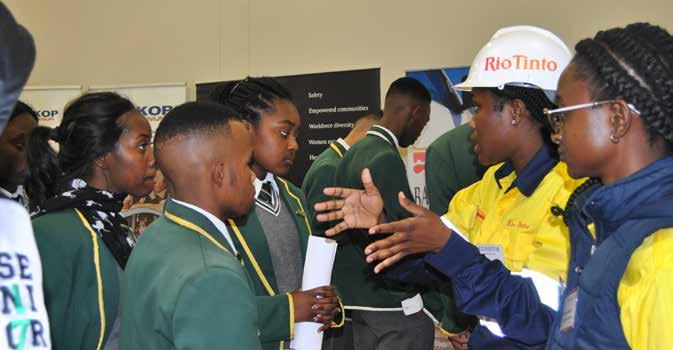 Students engaging at the Career Fair ERONGO CAREER FAIR FOSTERING AWARENESS The Erongo Career Fair attracted around 1,100 learners from various secondary schools in the region during the two-day