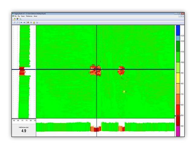 Data Analysis B Scan Shows Wall Thickness Internal Wall
